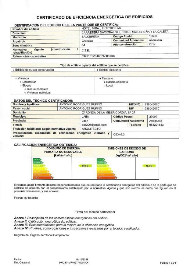 Salobreña Hotel Miba מראה חיצוני תמונה